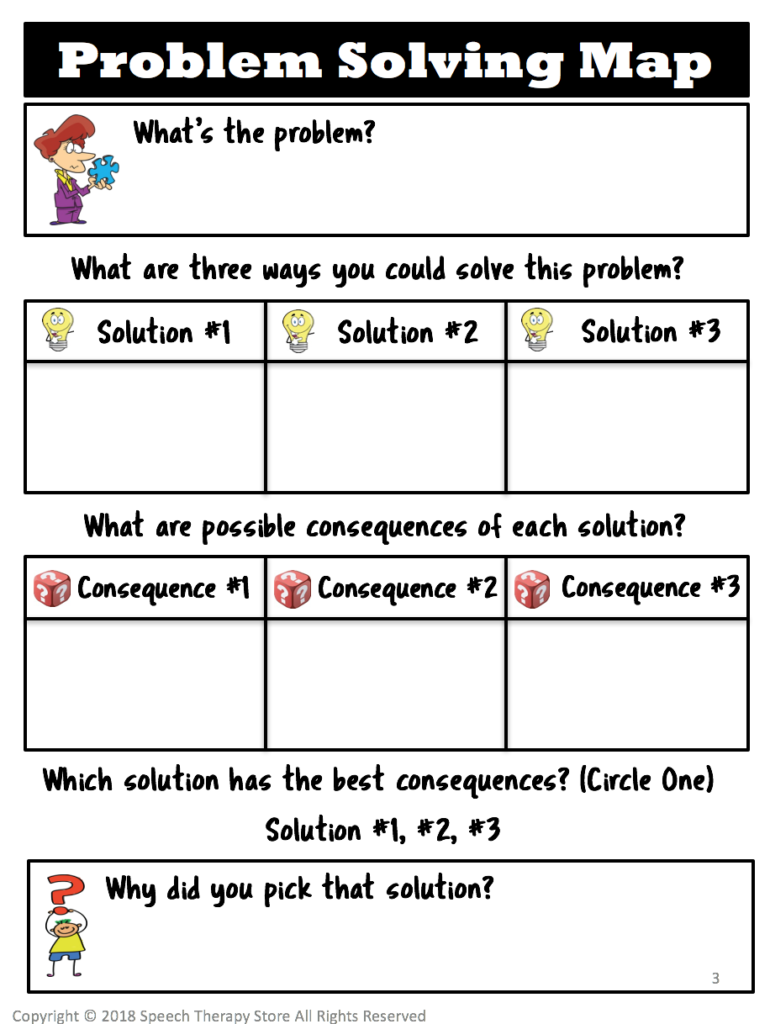 problem solving worksheets therapist aid