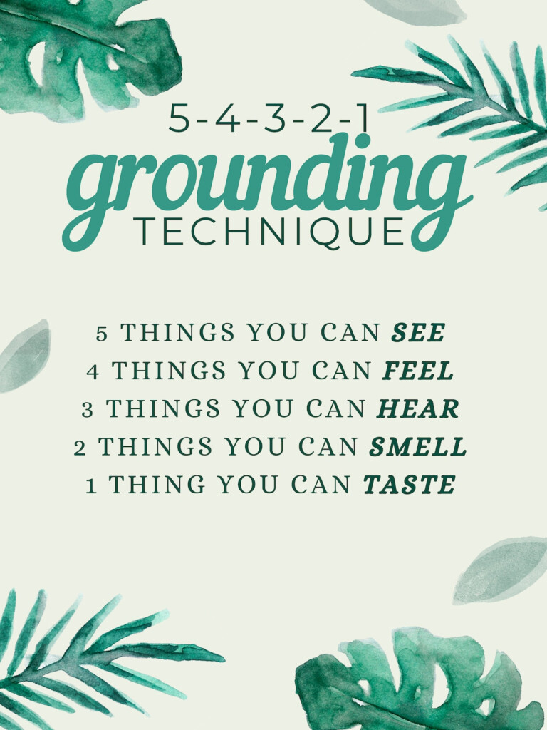 5 4 3 2 1 Grounding Technique Mindfulness Grounding DBT Etsy