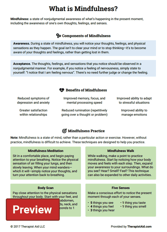 Attention Worksheets For Adults