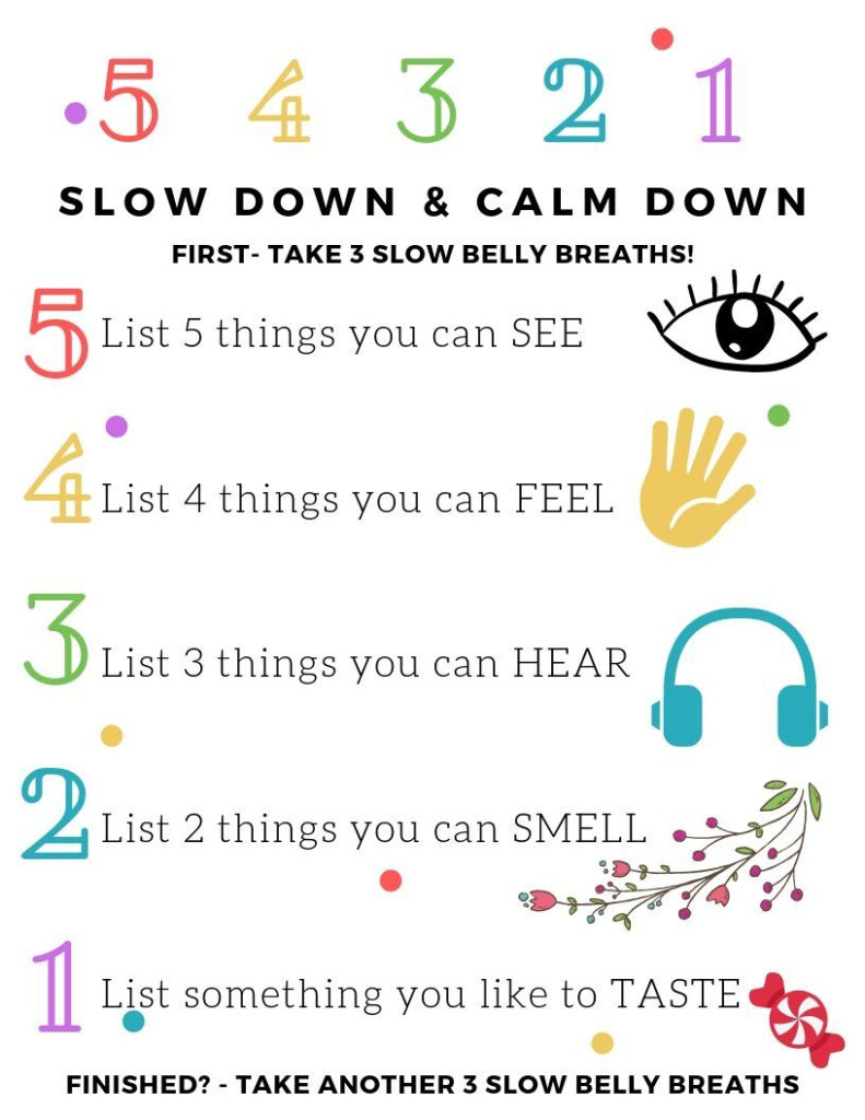 5 Senses Grounding Technique adolescent Health Coping Skills 