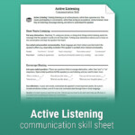 Active Listening Communication Skill Worksheet Therapist Aid