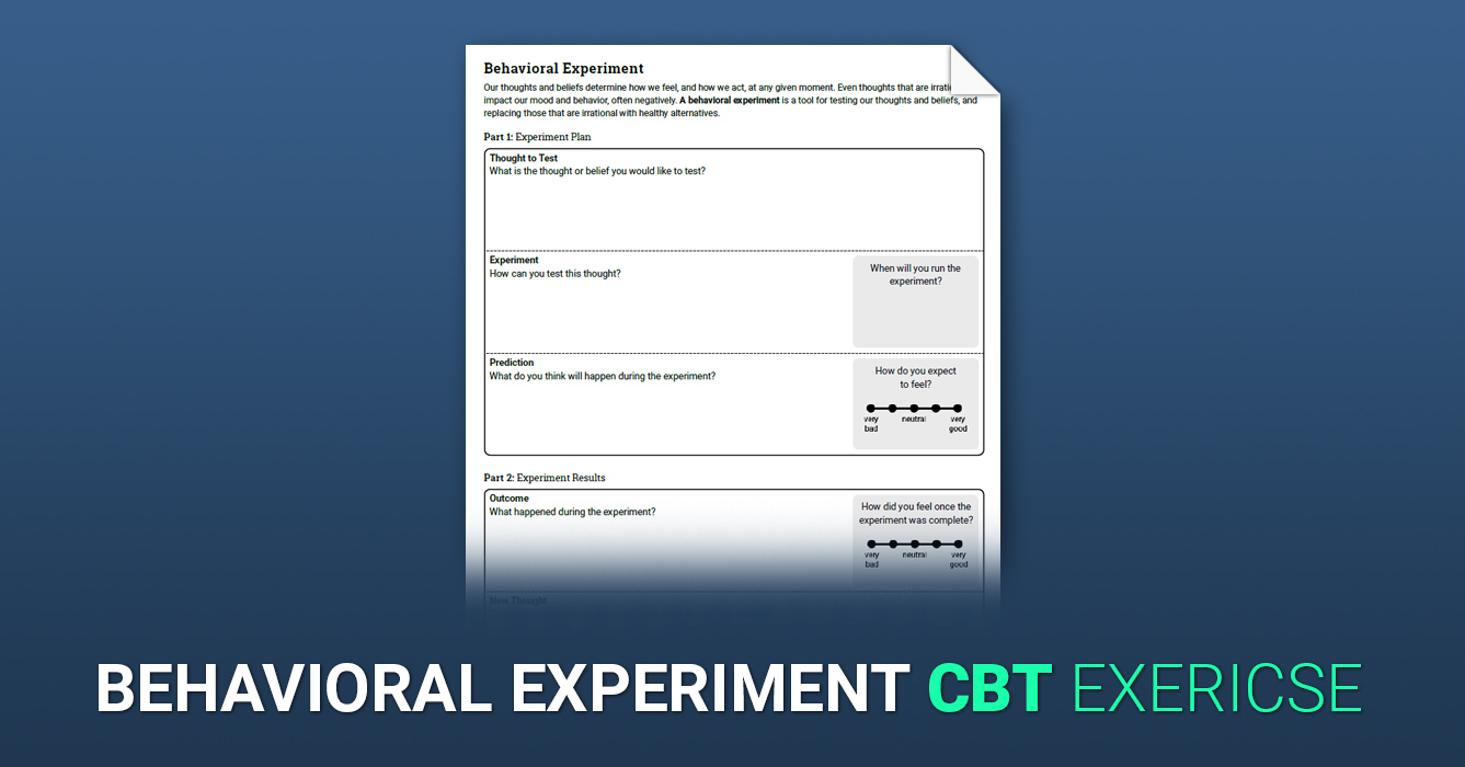 Behavioral Experiment Worksheet Therapist Aid