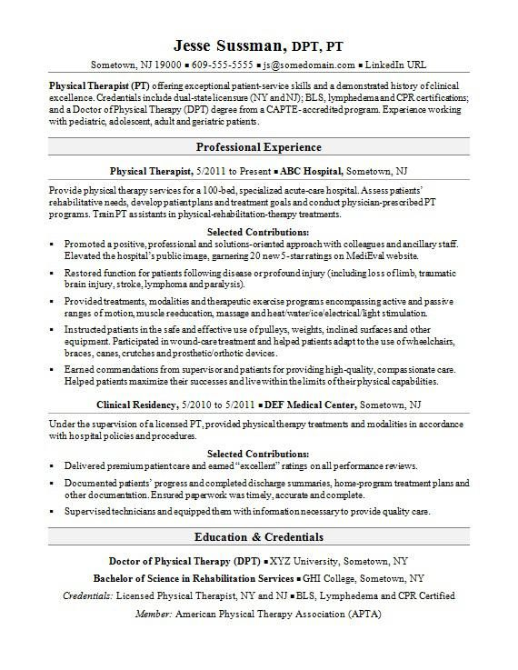 Does Your Physical Therapy Resume Need Rehab If So Check Out This 