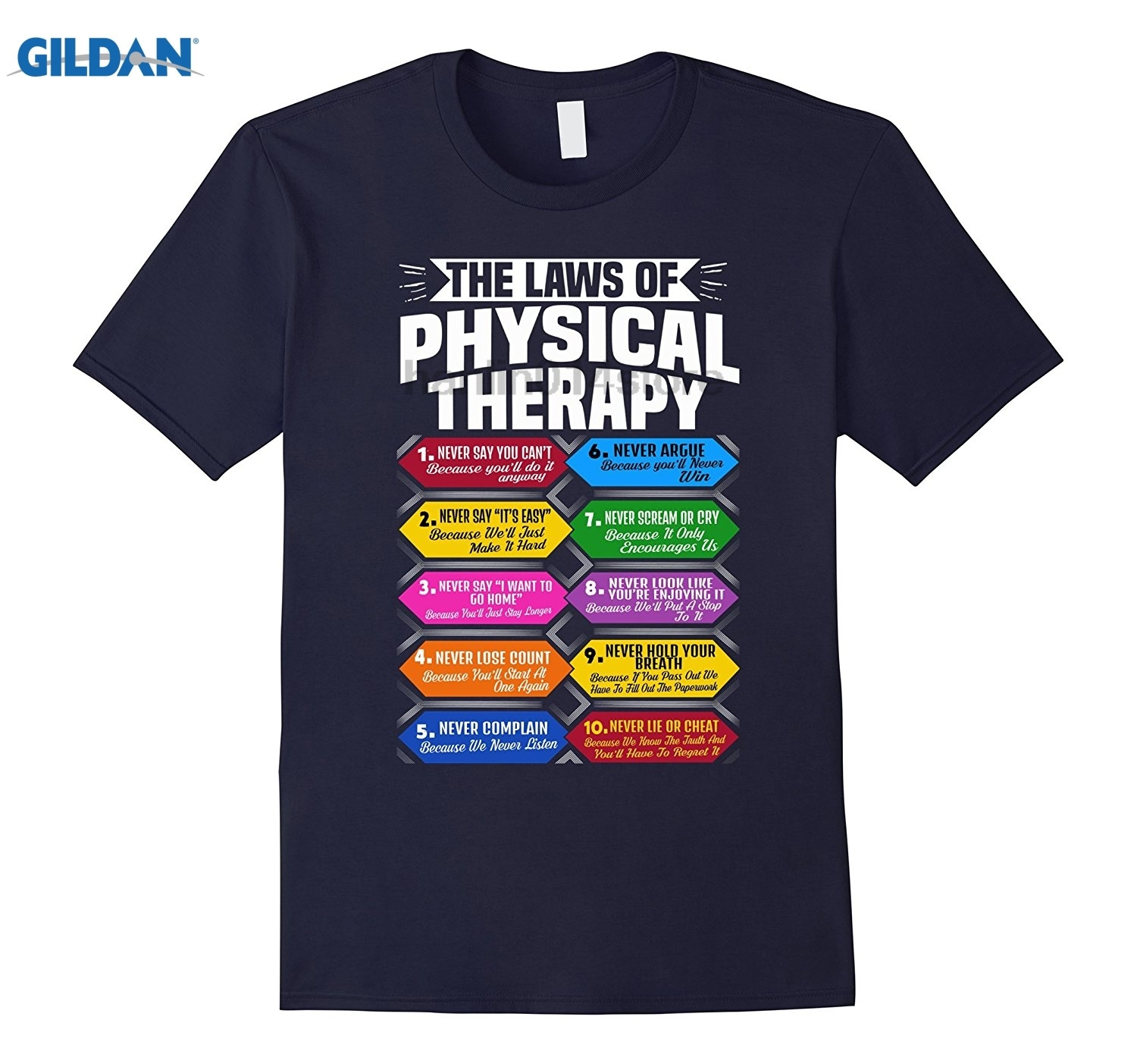 GILDAN The Laws Of Physical Therapy T Shirt Awesome Therapist Gift On
