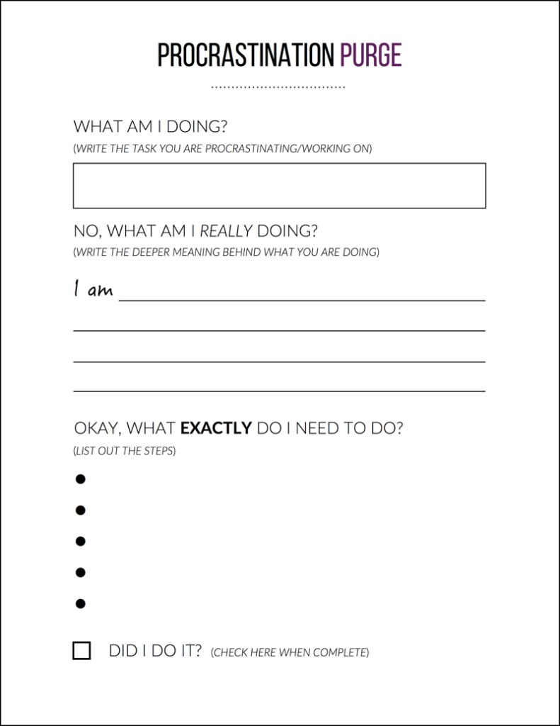 How To Beat Procrastination And Get Back On Track Free Printable 