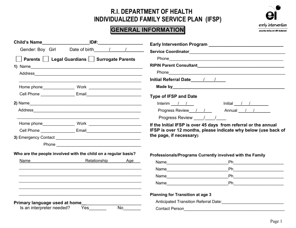Individualized Family Service Plan