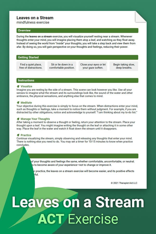 Leaves On A Stream Worksheet Therapist Aid In 2022 Cognitive