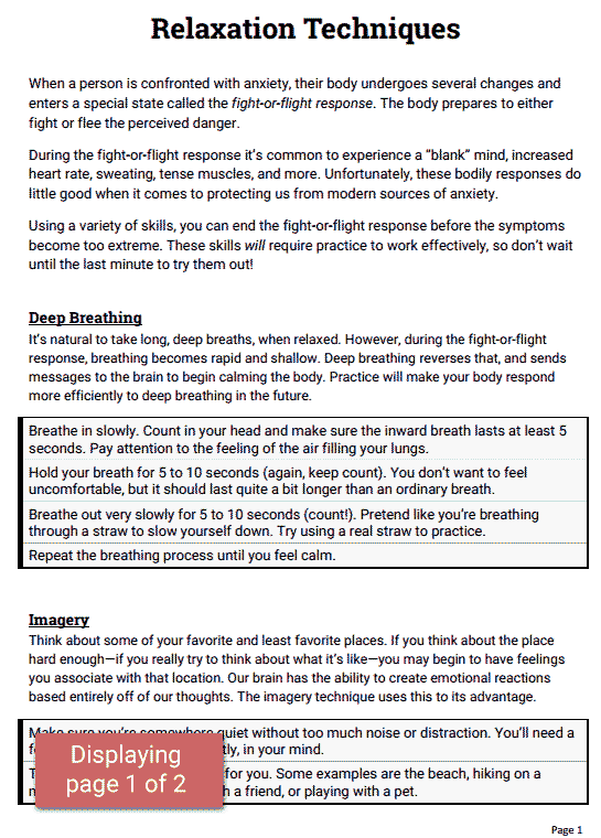 Mindfulness Deep Relaxation Worksheets 99Worksheets