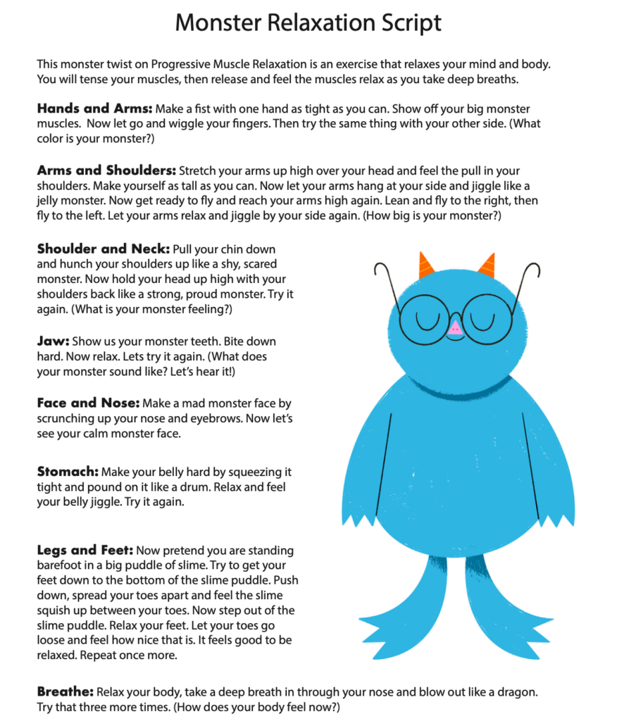 Monster Relaxation Script Creative Play Therapist