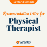 Physical Therapist Recommendation Letter Template Writolay