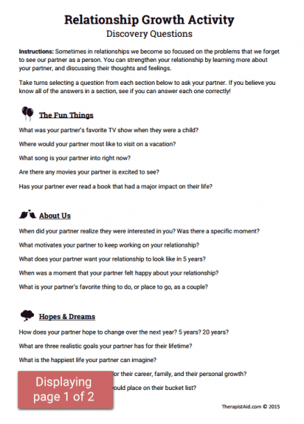 Relationship Worksheets For Adults