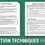 Relaxation Techniques Worksheet Therapist Aid