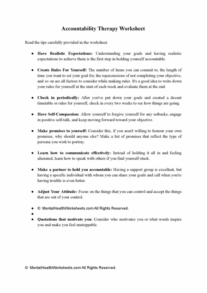 Therapist Aid Worksheets Accountability Anger Management Worksheets