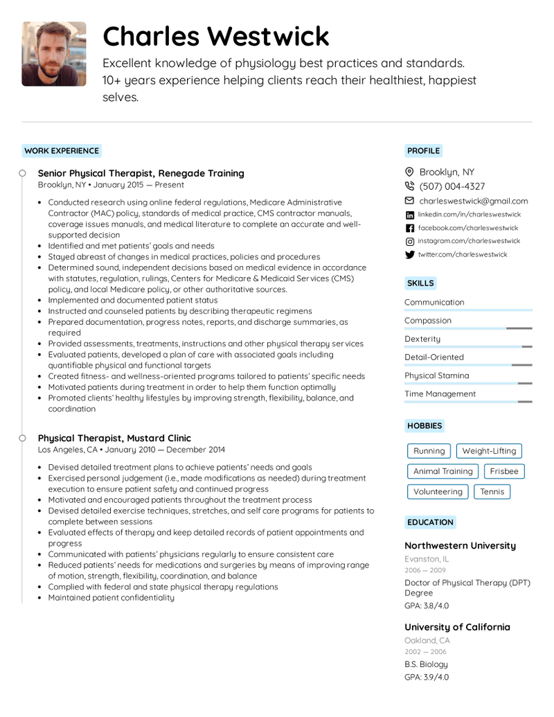 Therapist Resume Sample Good Resume Examples