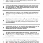 Therapy Worksheets Act Values