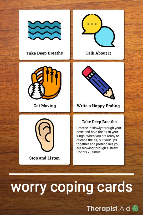 Worry Coping Cards Worksheet Therapist Aid Therapy Worksheets